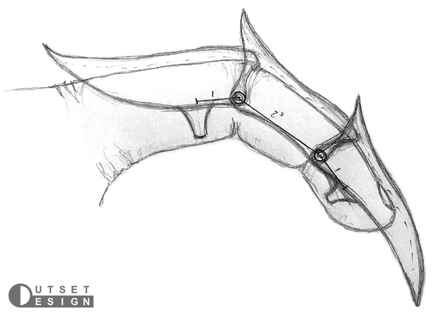 Outset Design Articulated Claw Ring Sketche